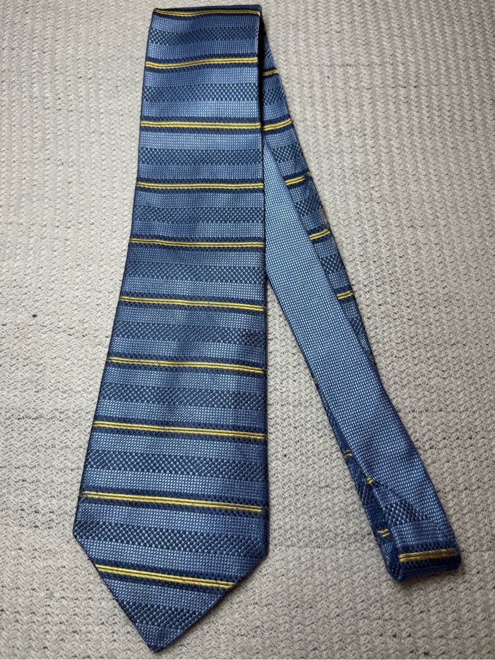 Tommy Hilfiger Blue Tie with Yellow Accent Stripes